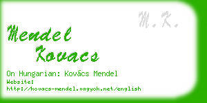 mendel kovacs business card